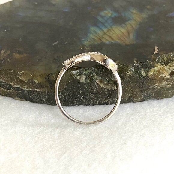 Sterling Silver 925 YGI Round Cubic Zirconia CZ Infinity Symbol Ring Size 7.75 - Picture 7 of 16